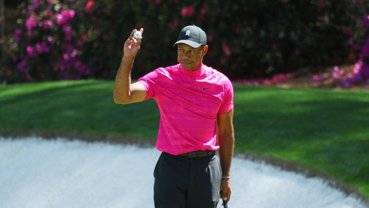 Tiger Woods playing at the US Masters